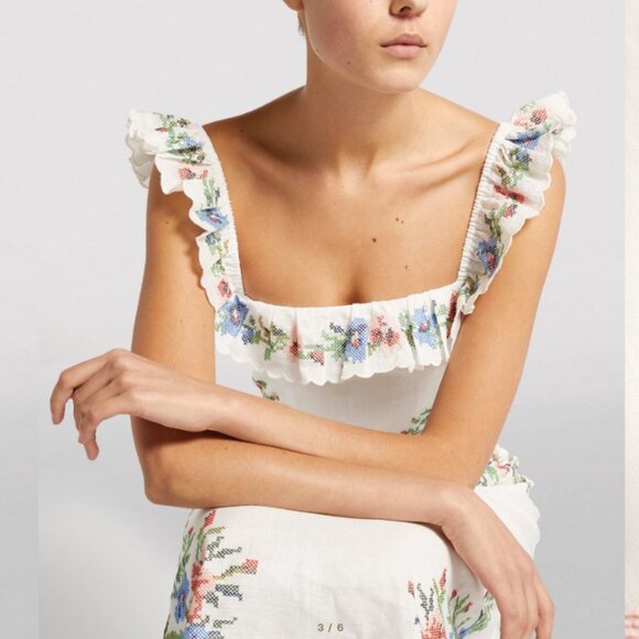 Zimmermann Floral Print Midi Length Dress - Size S - Picture 4 of 8